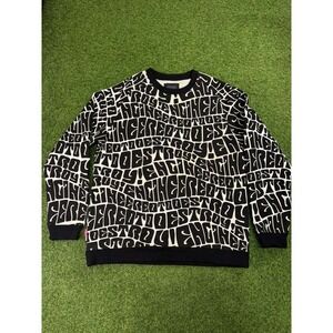 Mishka Mens The ETD Sweatshirt Mens 2XL Black Typographic Crew Neck Outdoor